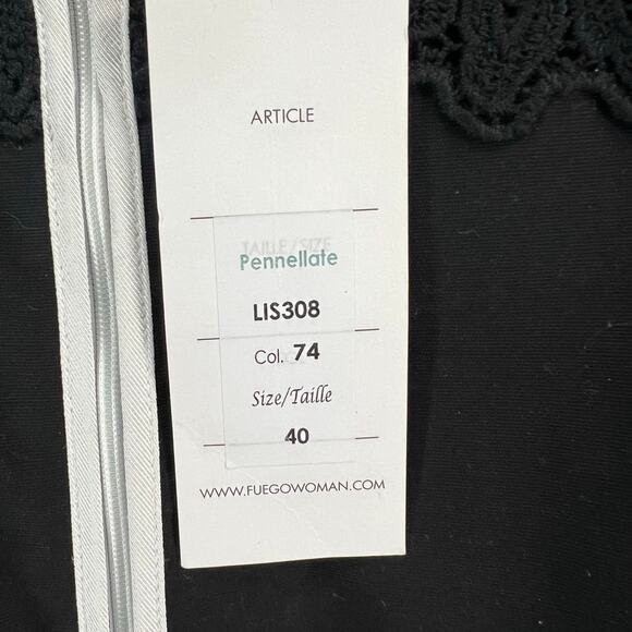 Fuego Woman Jacket Womens 8 Black Multicolor Mixed Media Full Zip Artsy Chic NEW - Picture 12 of 16